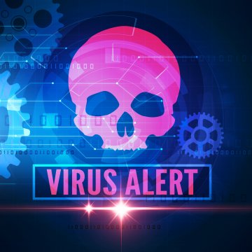 virus software virus alert pink skull 